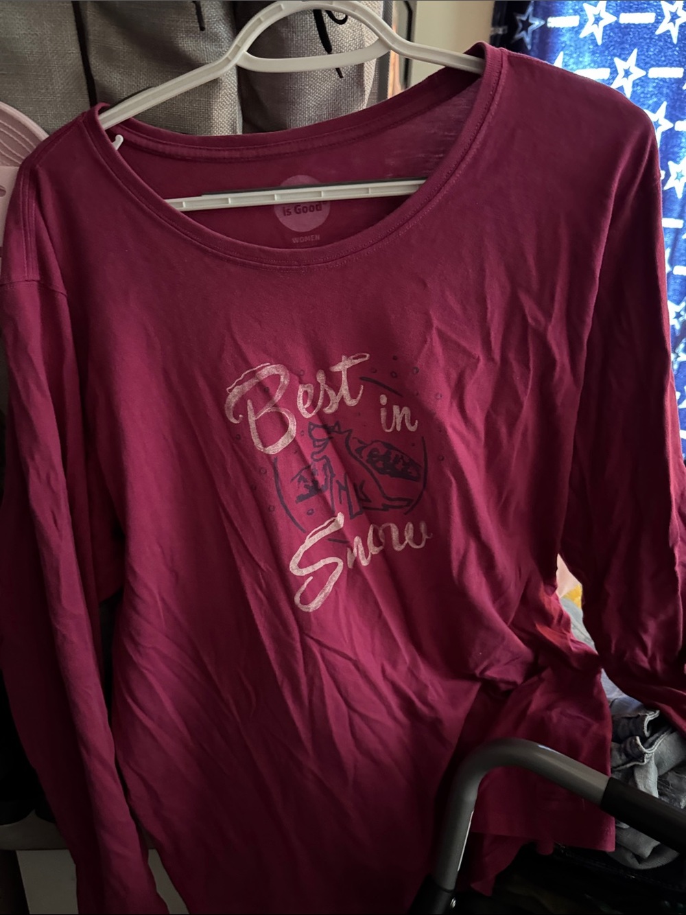 Life Is Good Magenta Short-Sleeve Graphic Tee - Best in Snow